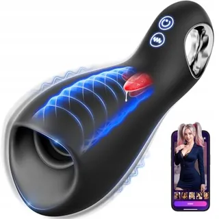 Elektrische Masturbator Voor Mannen 5 Lik Modi 10 Vibratiemodi — miniatuur 1