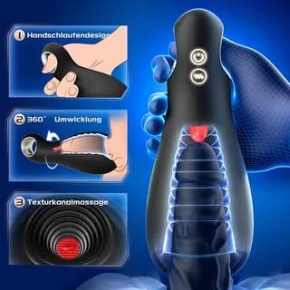 Elektrische Masturbator Voor Mannen 5 Lik Modi 10 Vibratiemodi — miniatuur 4