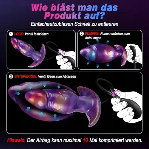 XXL Opblaasbare Siliconen Anale Plug Met Pomp Voor Mannen Vrouwen — foto 6