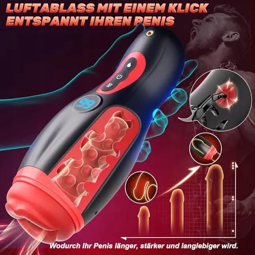 App-gestuurde 6-in-1 Masturbator Mannen Realistische Mond 9 Standen — foto 5