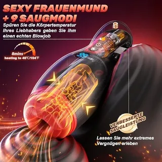 App-gestuurde 6-in-1 Masturbator Mannen Realistische Mond 9 Standen — miniatuur 3