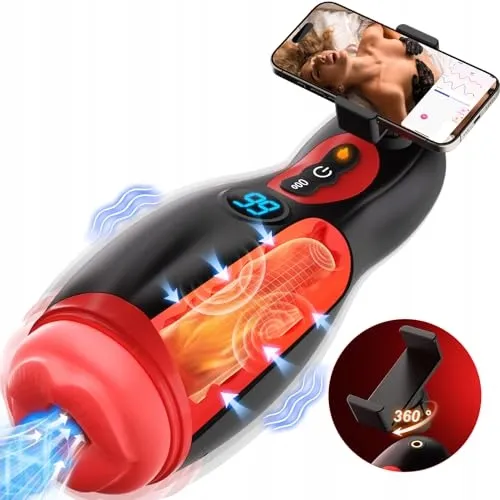 App-gestuurde 6-in-1 Masturbator Mannen Realistische Mond 9 Standen — foto 1