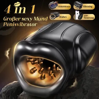 4-in-1 Mannelijke Orale Masturbator Elektrische Vibrator App — miniatuur 2