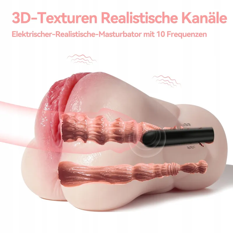 Elektrische Masturbator 10 Vibratiestanden 3D Vagina Mannen Versie 1 — foto 3