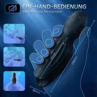 KEXYZ Masturbator Mannen Eikel Vibrator Stimulator 9 Standen — miniatuur 6