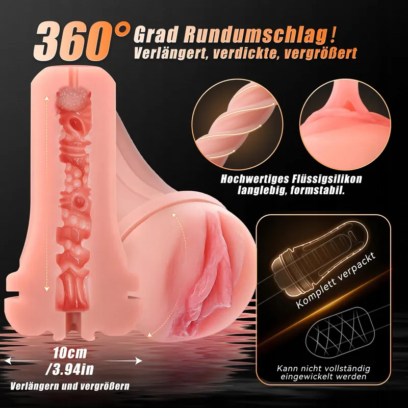 VIJISA Realistische Masturbator 3D Textuur Elastisch — foto 3