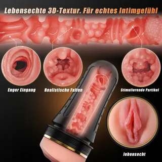 VIJISA Realistische Masturbator 3D Textuur Elastisch — miniatuur 2
