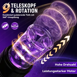 Elektrische Masturbator Voor Mannen 9 Telescopisch En Rotatie Modi — miniatuur 3