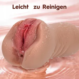 Pocket Pussy 2-in-1 Masturbator Mannen 3D Vagina Anaal 650g Bruin — miniatuur 5