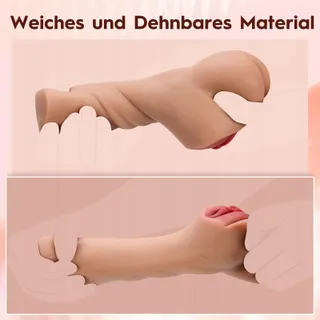 Pocket Pussy 2-in-1 Masturbator Mannen 3D Vagina Anaal 650g Bruin — miniatuur 4