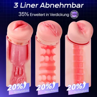 TAUARA Masturbator Voor Mannen 3 Inzetstukken App 9 Modi — miniatuur 2