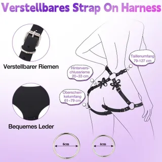 Realistische Dildo Set Vrouwen Verstelbaar Harnas Zuignap — miniatuur 3