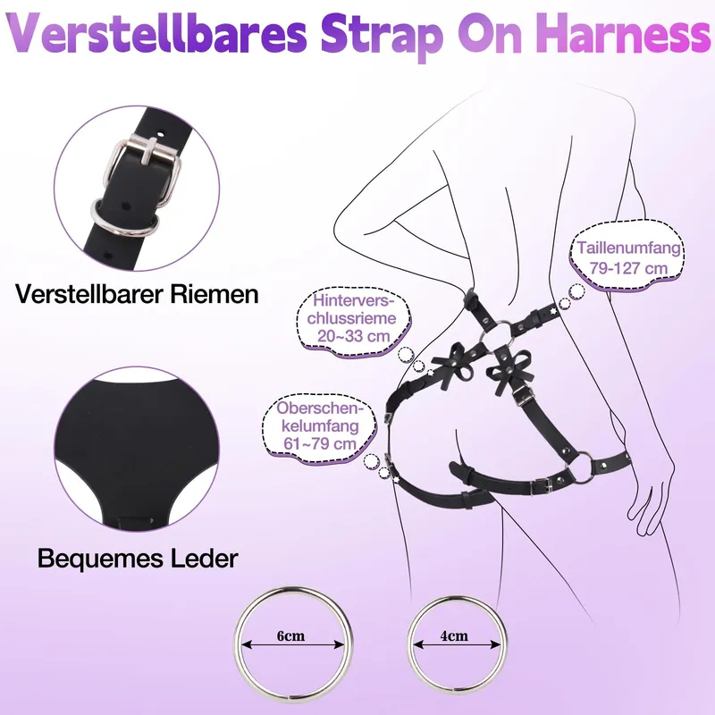 Realistische Dildo Set Vrouwen Verstelbaar Harnas Zuignap — foto 3