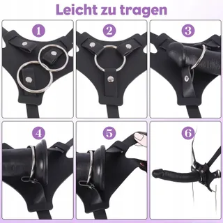 Realistische Dildo Set Vrouwen Verstelbaar Harnas Zuignap — miniatuur 5
