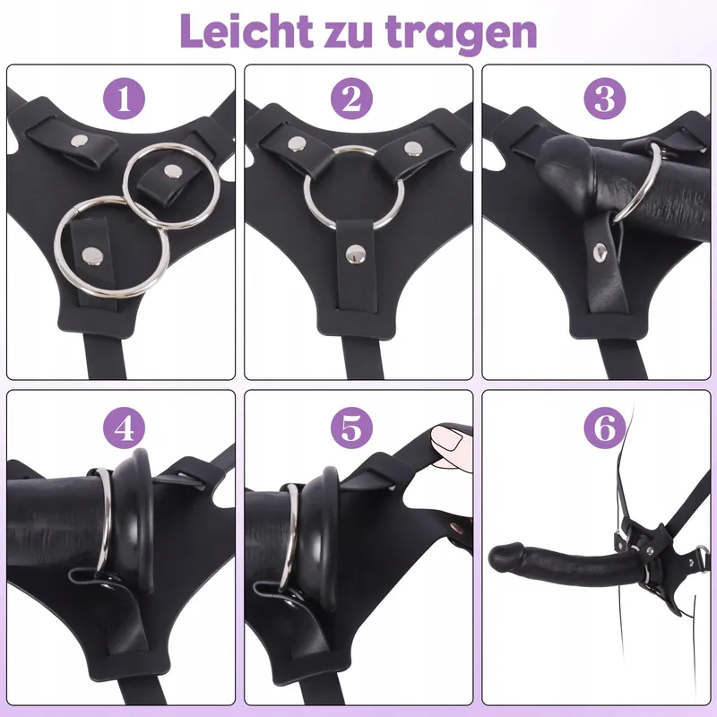 Realistische Dildo Set Vrouwen Verstelbaar Harnas Zuignap — foto 5