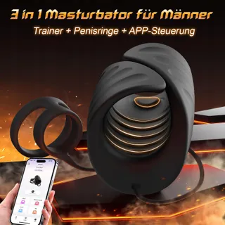 KIOTOS Masturbator Voor Paren Penistrainer 9 Modi App Zwart — miniatuur 9