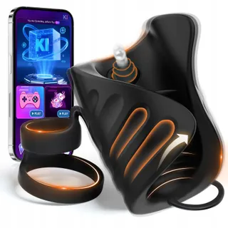 KIOTOS Masturbator Voor Paren Penistrainer 9 Modi App Zwart — miniatuur 1