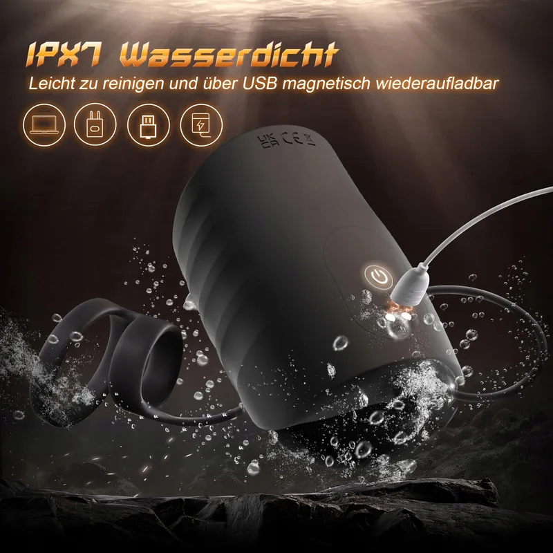 KIOTOS Masturbator Voor Paren Penistrainer 9 Modi App Zwart — foto 8