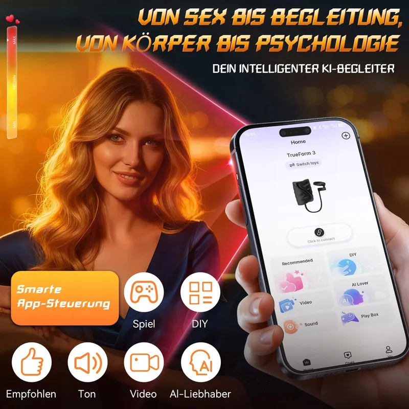 KIOTOS Masturbator Voor Paren Penistrainer 9 Modi App Zwart — foto 4