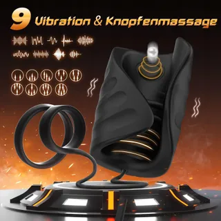 KIOTOS Masturbator Voor Paren Penistrainer 9 Modi App Zwart — miniatuur 2