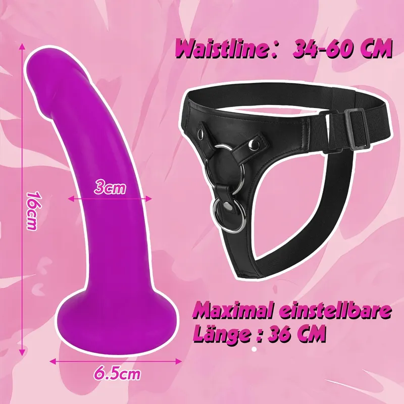 MEETEEL Realistische Dildo 16cm Zuignap Verstelbaar Harnas — foto 2