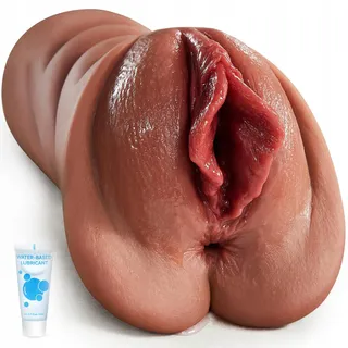 Realistische Masturbator Mannen Siliconen 5D Klitoris 2-in-1 Bruin