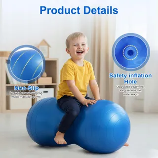 FLINTRONIC Yoga Pindabal 90x45cm Kinderen met Pomp Paars — miniatuur 6