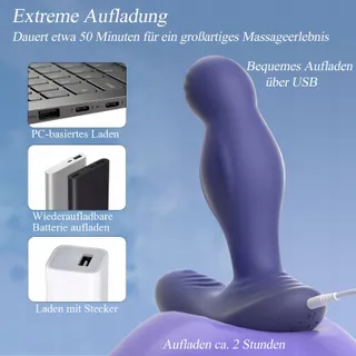 BDSMYEE Anale Vibrator Afstandsbediening 10 Standen 360° Rotatie — miniatuur 6