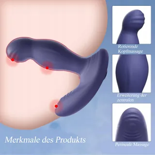 BDSMYEE Anale Vibrator Afstandsbediening 10 Standen 360° Rotatie — miniatuur 5