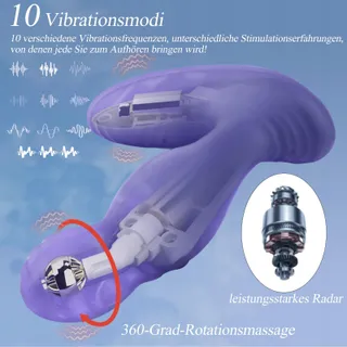 BDSMYEE Anale Vibrator Afstandsbediening 10 Standen 360° Rotatie — miniatuur 4