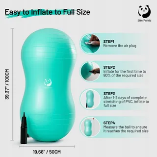 SLIM PANDA Pindabal Yoga Revalidatie 100x50cm Anti-burst — miniatuur 3