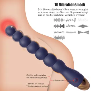 BDSMYEE Anale Vibrator 7 Kralen Prostaatstimulatie Voor Paren — miniatuur 5