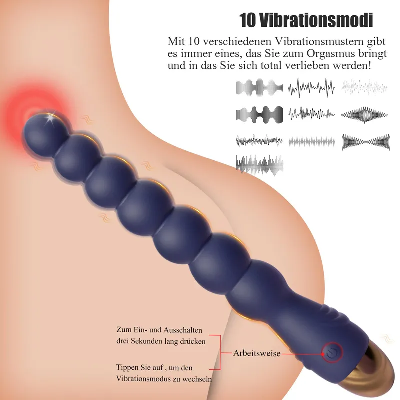 BDSMYEE Anale Vibrator 7 Kralen Prostaatstimulatie Voor Paren — foto 5