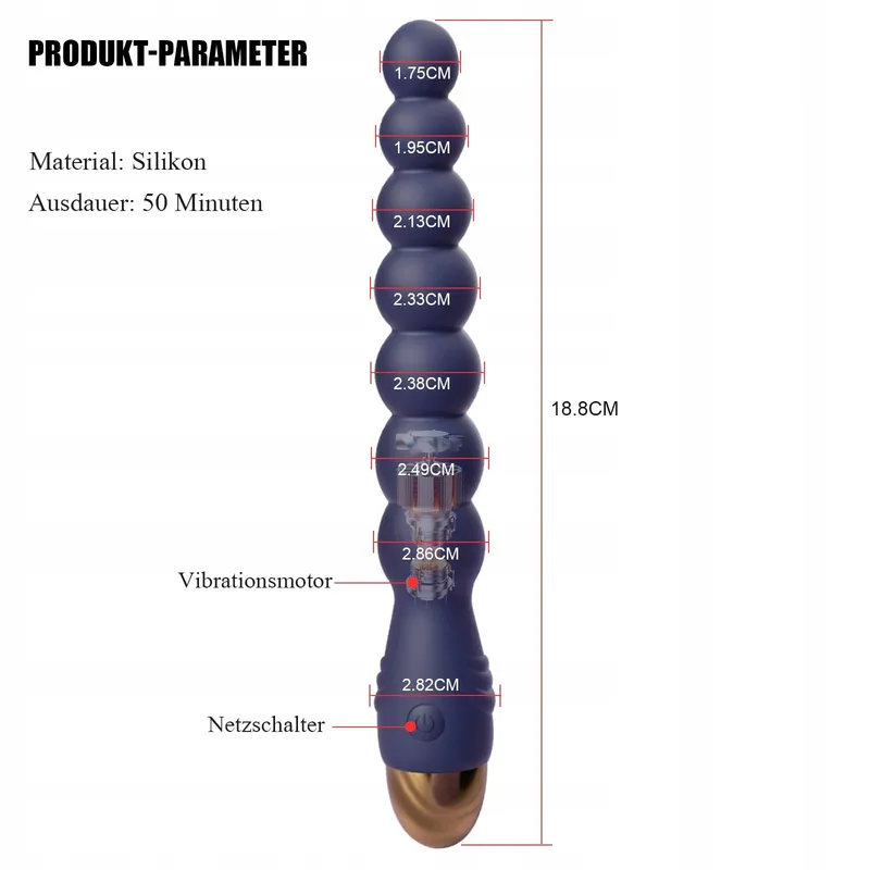 BDSMYEE Anale Vibrator 7 Kralen Prostaatstimulatie Voor Paren — foto 2
