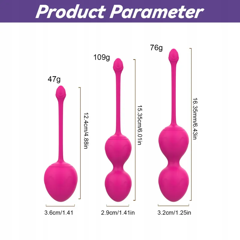 Kegel Set 3 Siliconen Trainingsballen Vrouwen Roze — foto 2