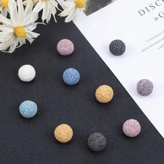 NBEADS Natuurlijke Lavaparels 15,5mm Aromatherapie Kettingen — miniatuur 4