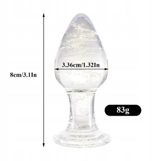 Lichtgevende Glazen Analplug Medium Vrouwen Mannen — miniatuur 2