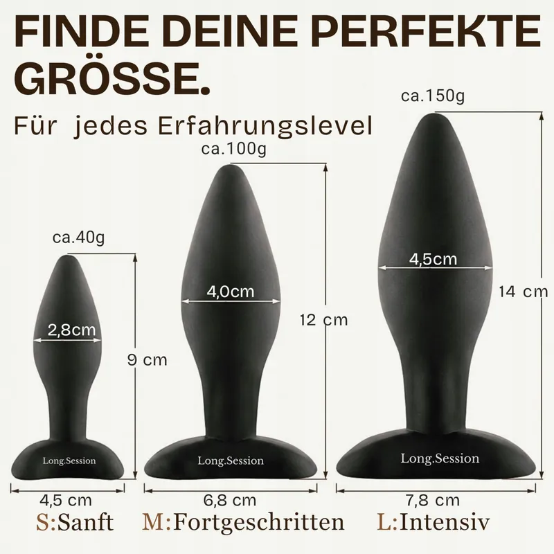 ANALPLUG Siliconen Set Vrouwen Mannen Drie Maten — foto 5