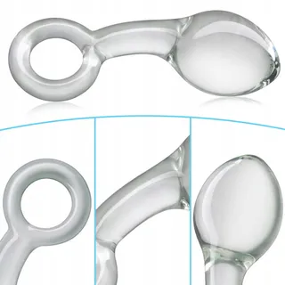 Glazen Anaalplug met Trekring G-Punt Stimulatie S — miniatuur 7