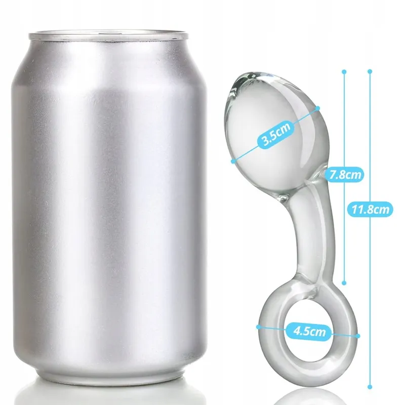 Glazen Anaalplug met Trekring G-Punt Stimulatie S — foto 6