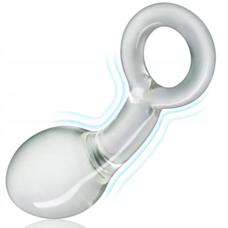 Glazen Anaalplug met Trekring G-Punt Stimulatie S — foto 5