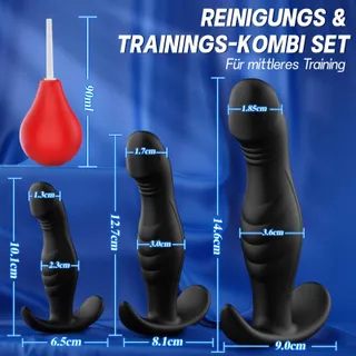 Anale Dildo Set 4 Buttplugs met Anale Douche Silicone Beginners — miniatuur 5