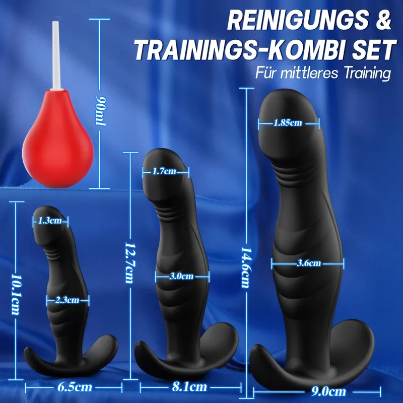 Anale Dildo Set 4 Buttplugs met Anale Douche Silicone Beginners — foto 5