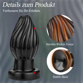 BDSMAGE Spiraal Anaalplug Analdildo met Kralen Zwart L — miniatuur 4