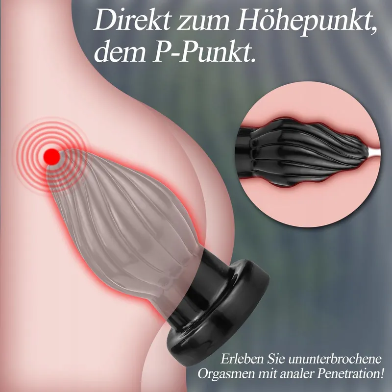 BDSMAGE Spiraal Anaalplug Analdildo met Kralen Zwart L — foto 3