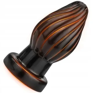 BDSMAGE Spiraal Anaalplug Analdildo met Kralen Zwart L — miniatuur 1