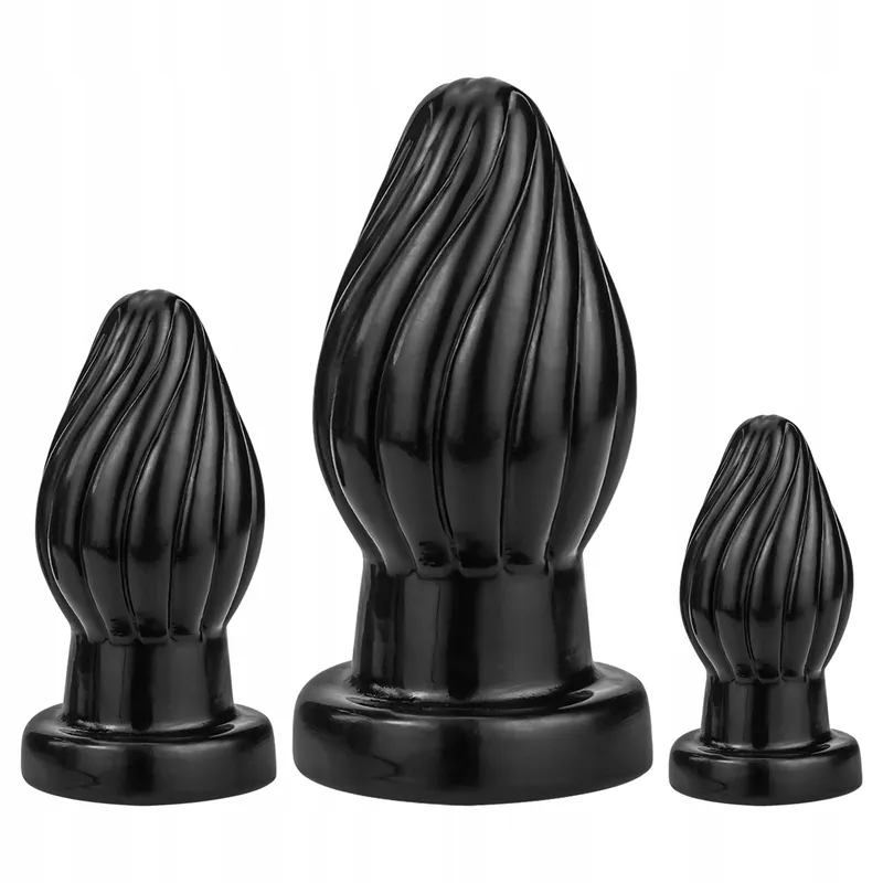 BDSMAGE Spiraal Anaalplug Analdildo met Kralen Zwart L — foto 8