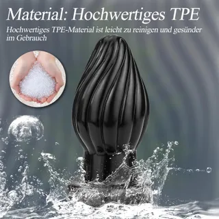 BDSMAGE Spiraal Anaalplug Analdildo met Kralen Zwart L — miniatuur 7