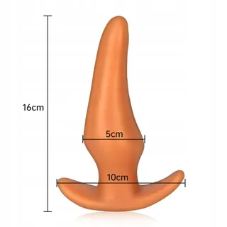 Gouden Anaalplug Siliconen met Veiligheidsbasis M — miniatuur 3