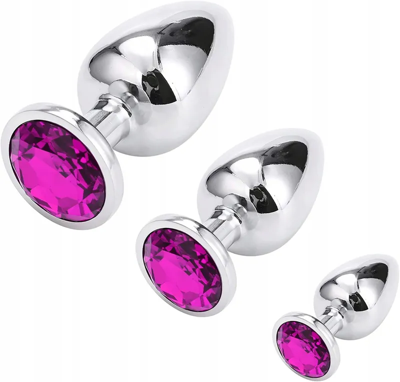 GREENPINECONE Metalen Anaalplug Set met Kristal — foto 1